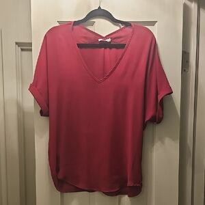 Lush Burgundy Cuff Sleeve Flowy Top